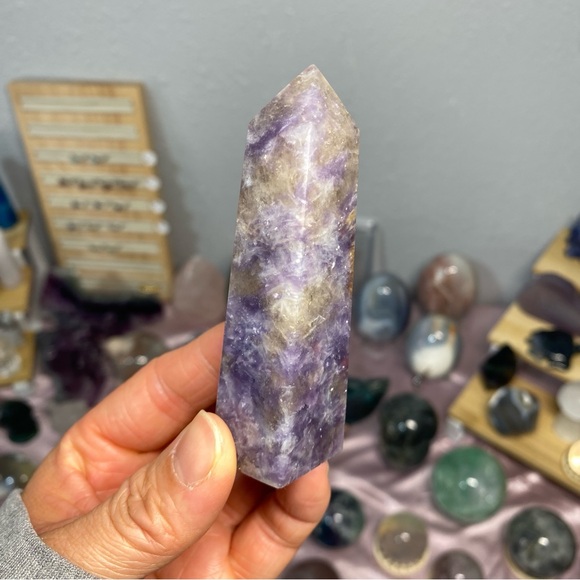 UNICORN PURPLE PINK JASPER CRYSTAL TOWER - Picture 2 of 4